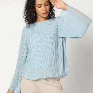 Light Blue Long-sleeved Top