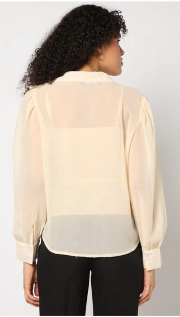 Long-sleeved Top Intricate Ruffles Adorning Front - Image 3